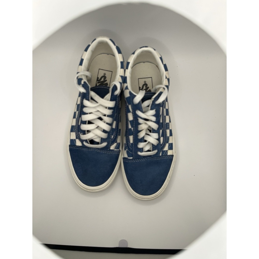 Vans Old Skool Blue Checkerboard Suede Canvas Skate Shoes Mens 5 Womens 6.5 - Picture 6 of 8